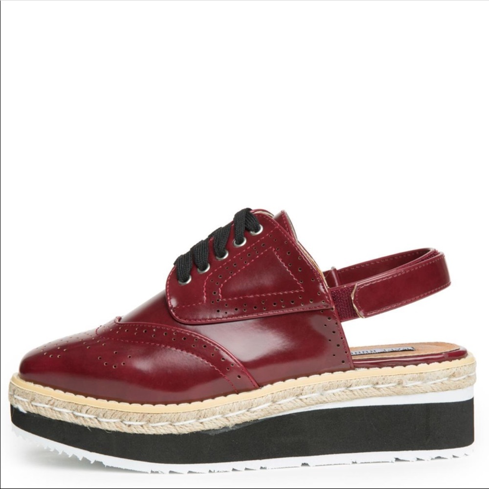 🎉NEW🎉Ladies ankle strap backless oxford. Wine - Picture 8 of 8
